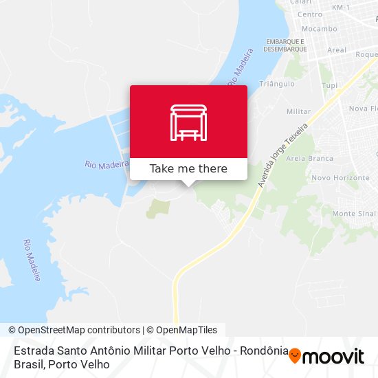 Mapa Estrada Santo Antônio Militar Porto Velho - Rondônia Brasil