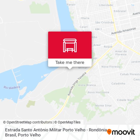 Mapa Estrada Santo Antônio Militar Porto Velho - Rondônia Brasil