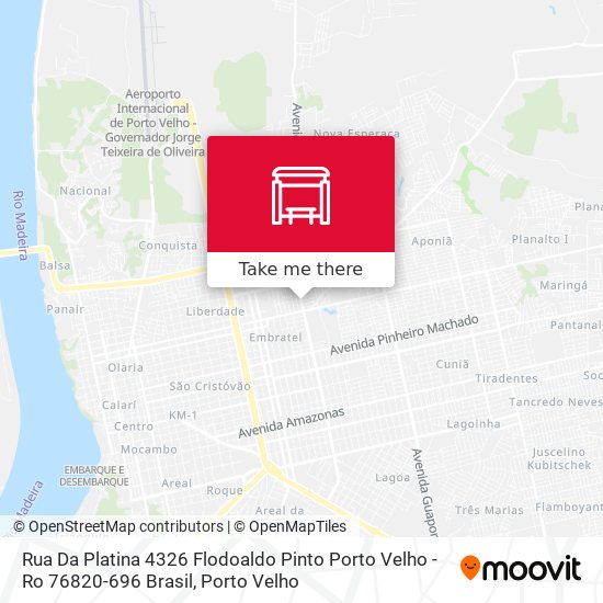 Mapa Rua Da Platina 4326 Flodoaldo Pinto Porto Velho - Ro 76820-696 Brasil