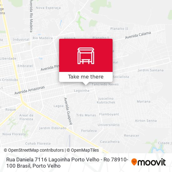 Mapa Rua Daniela 7116 Lagoinha Porto Velho - Ro 78910-100 Brasil