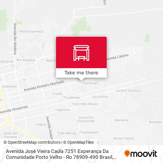 Mapa Avenida José Vieira Caúla 7251 Esperança Da Comunidade Porto Velho - Ro 78909-490 Brasil