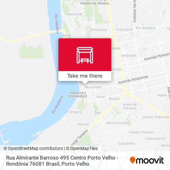 Mapa Rua Almirante Barroso 495 Centro Porto Velho - Rondônia 76081 Brasil