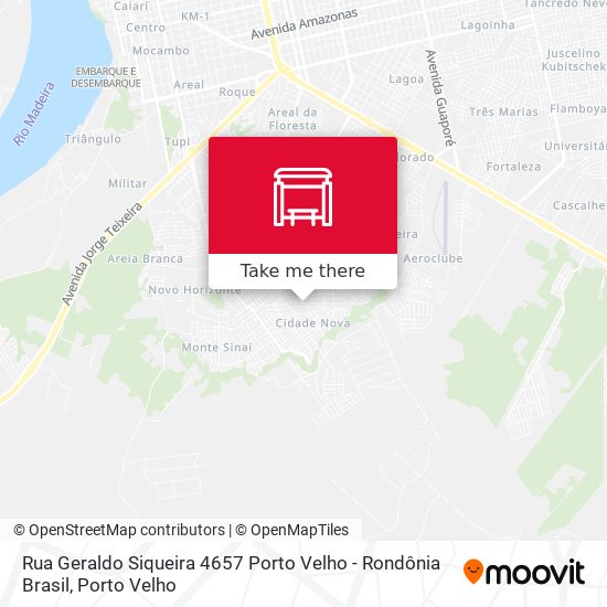 Mapa Rua Geraldo Siqueira 4657 Porto Velho - Rondônia Brasil