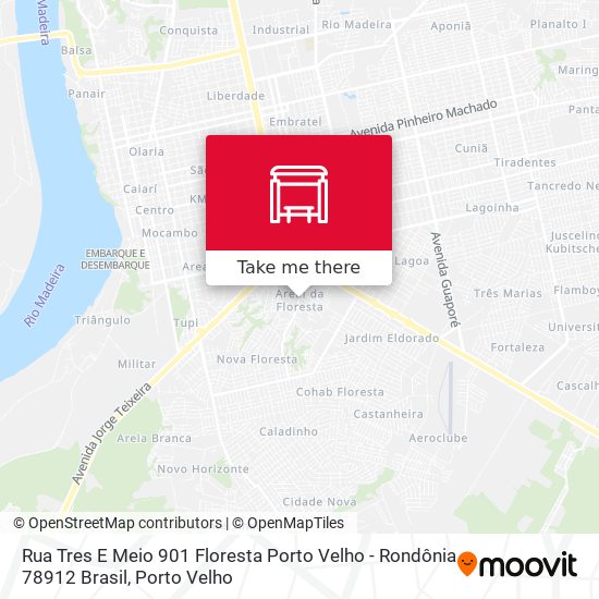 Mapa Rua Tres E Meio 901 Floresta Porto Velho - Rondônia 78912 Brasil