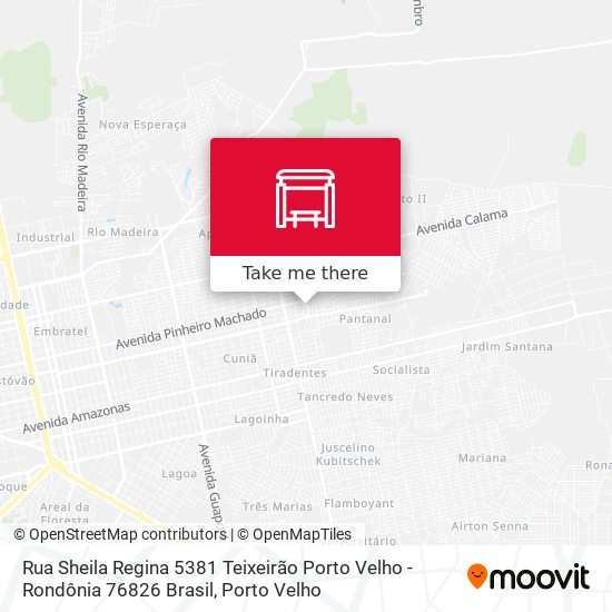 Mapa Rua Sheila Regina 5381 Teixeirão Porto Velho - Rondônia 76826 Brasil