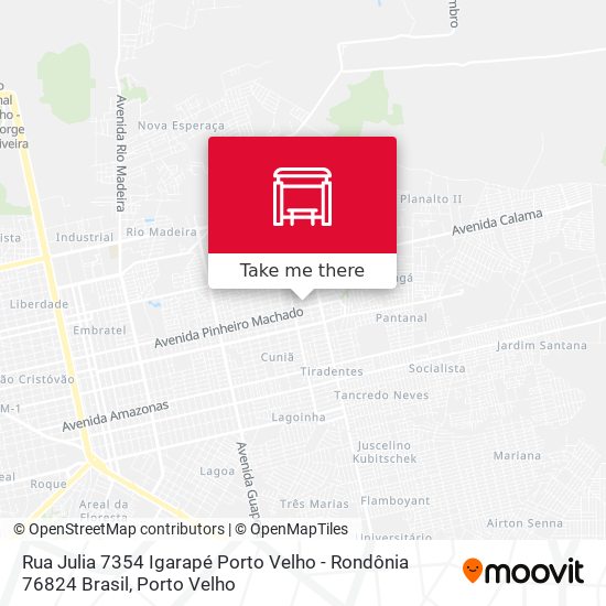 Mapa Rua Julia 7354 Igarapé Porto Velho - Rondônia 76824 Brasil