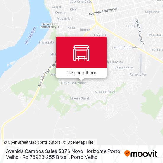 Mapa Avenida Campos Sales 5876 Novo Horizonte Porto Velho - Ro 78923-255 Brasil