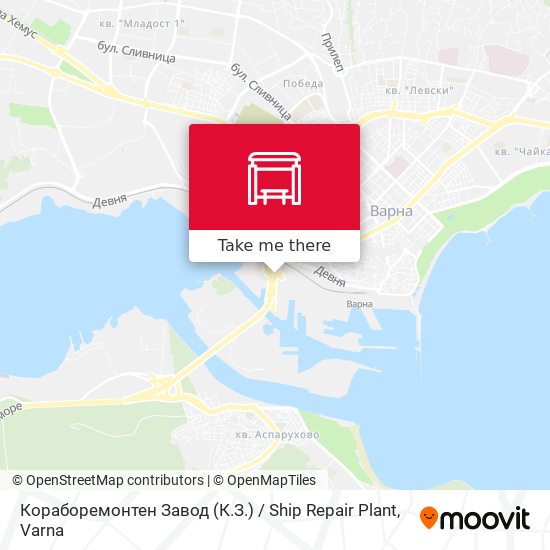 Кораборемонтен Завод (К.З.) / Ship Repair Plant map
