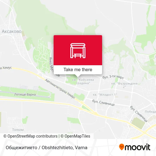 Карта Общежитието / Obshtezhitieto