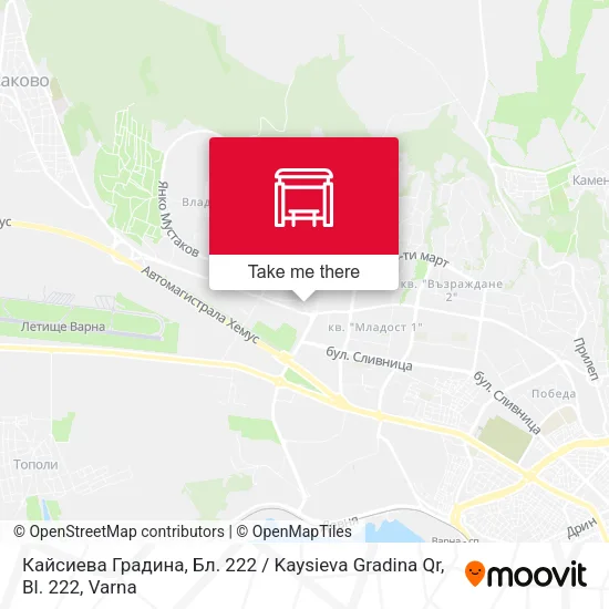 Карта Кайсиева Градина, Бл. 222 / Kaysieva Gradina Qr, Bl. 222