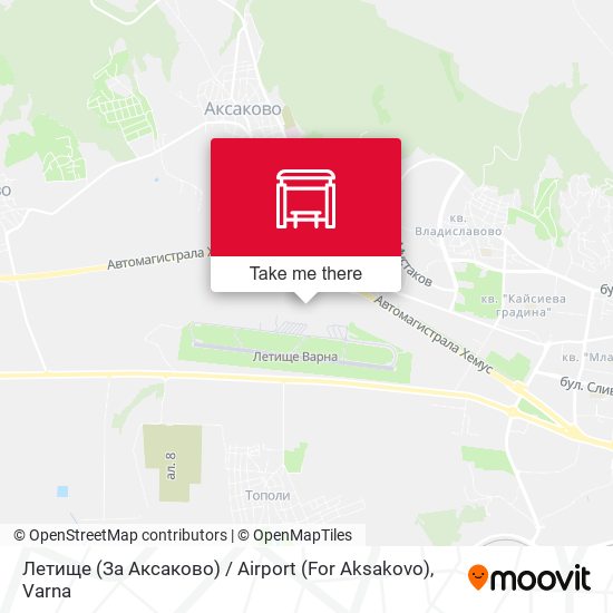Летище  (За Аксаково) / Airport (For Aksakovo) map
