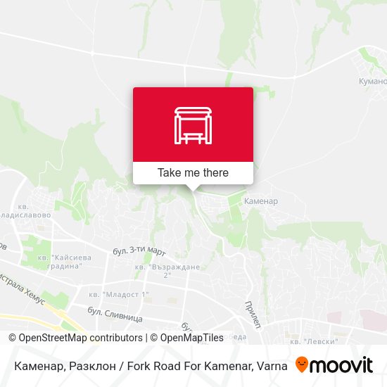 Карта Каменар, Разклон / Fork Road For Kamenar
