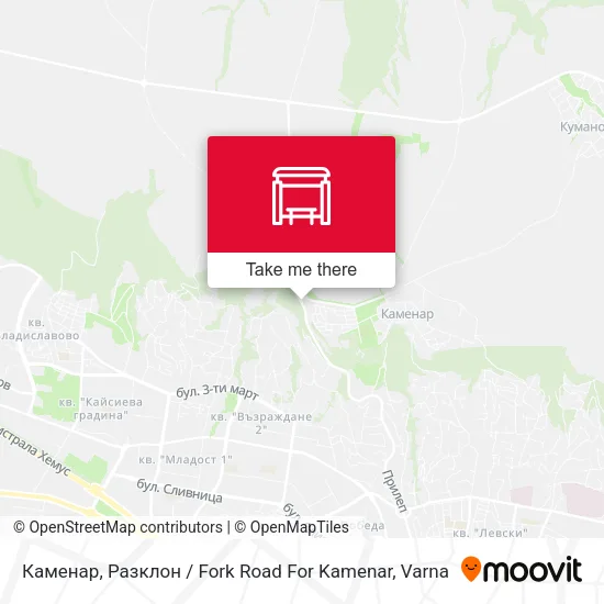 Карта Каменар, Разклон / Fork Road For Kamenar