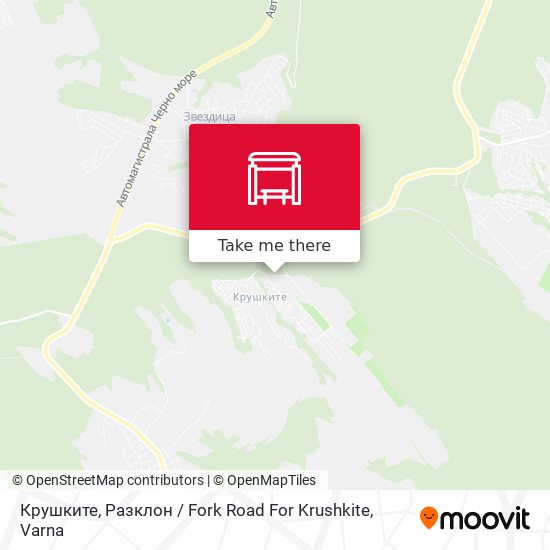 Крушките, Разклон / Fork Road For Krushkite map