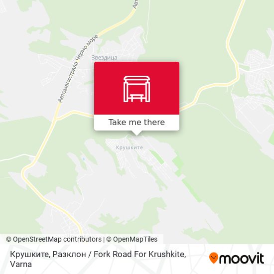 Крушките, Разклон / Fork Road For Krushkite map