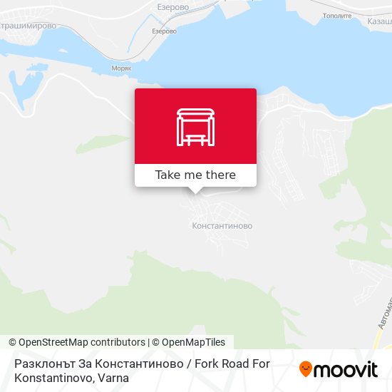 Разклонът За Константиново / Fork Road For Konstantinovo map