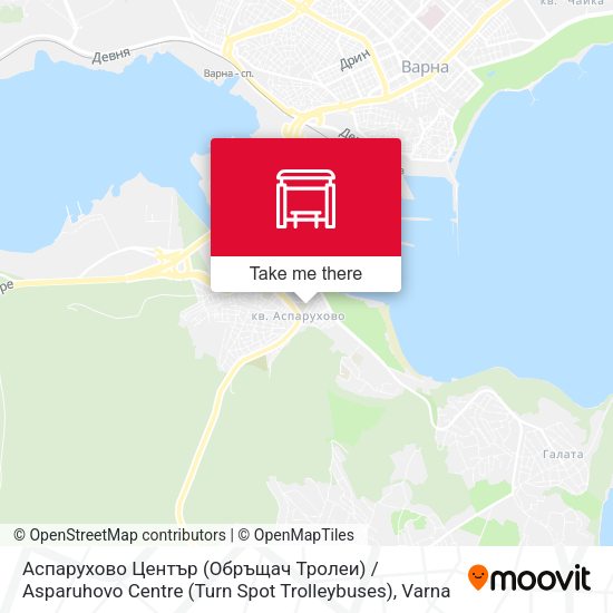 Карта Аспарухово Център (Обръщач Тролеи) / Asparuhovo Centre (Turn Spot Trolleybuses)