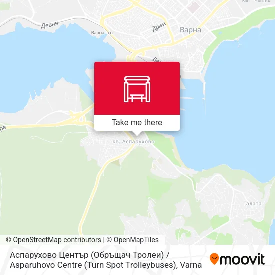 Карта Аспарухово Център (Обръщач Тролеи) / Asparuhovo Centre (Turn Spot Trolleybuses)