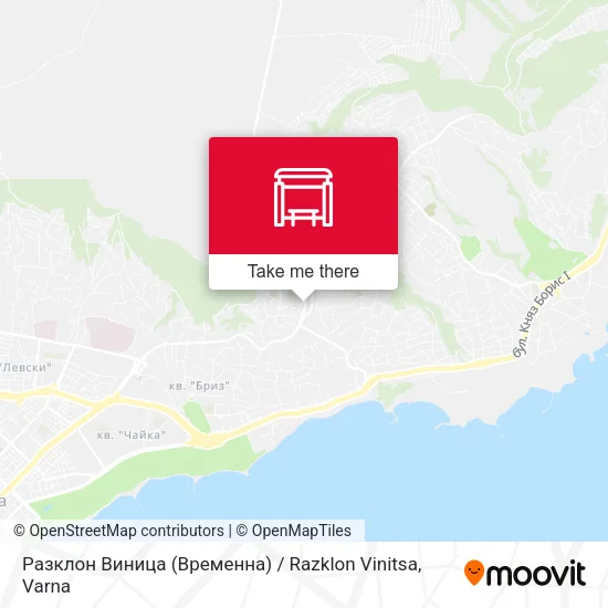 Разклон Виница (Временна) / Razklon Vinitsa map