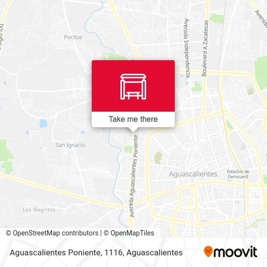Aguascalientes Poniente, 1116 map