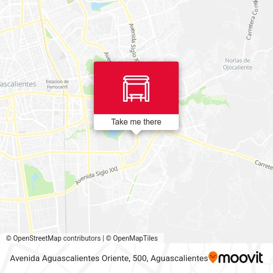 Mapa de Avenida Aguascalientes Oriente, 500