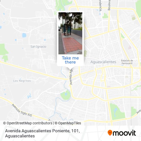 Mapa de Avenida Aguascalientes Poniente, 101