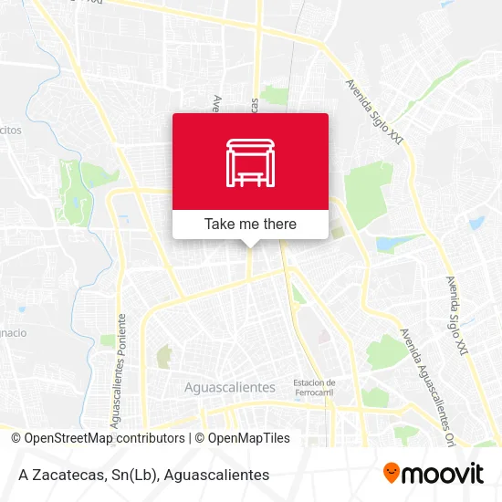 Mapa de A Zacatecas, Sn(Lb)