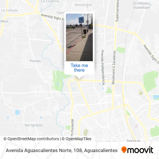 Mapa de Avenida Aguascalientes Norte, 108