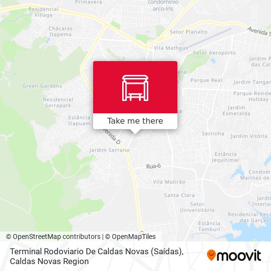Terminal Rodoviario De Caldas Novas (Saídas) map