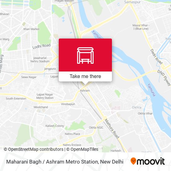 Maharani Bagh / Ashram Metro Station map