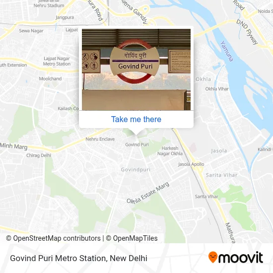 Govind Puri Metro Station map