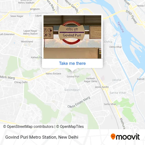 Govind Puri Metro Station map