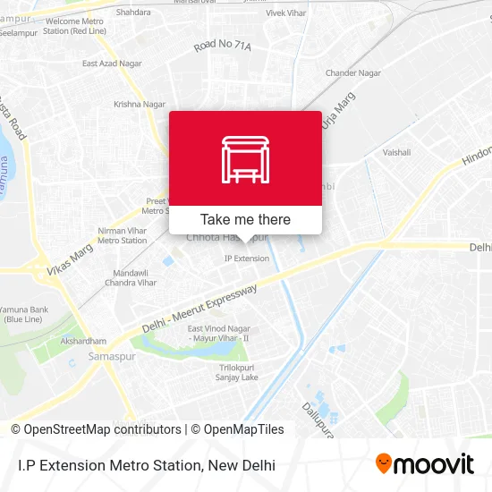 I.P Extension Metro Station map