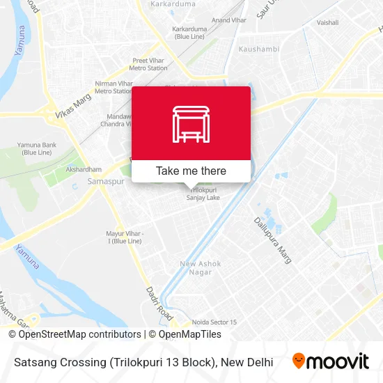 Satsang Crossing (Trilokpuri 13 Block) map
