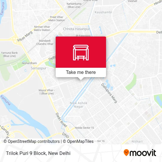 Trilok Puri 9 Block map