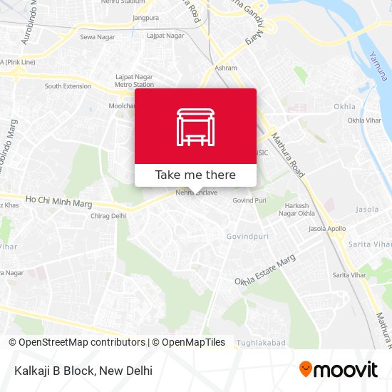 Kalkaji B Block map