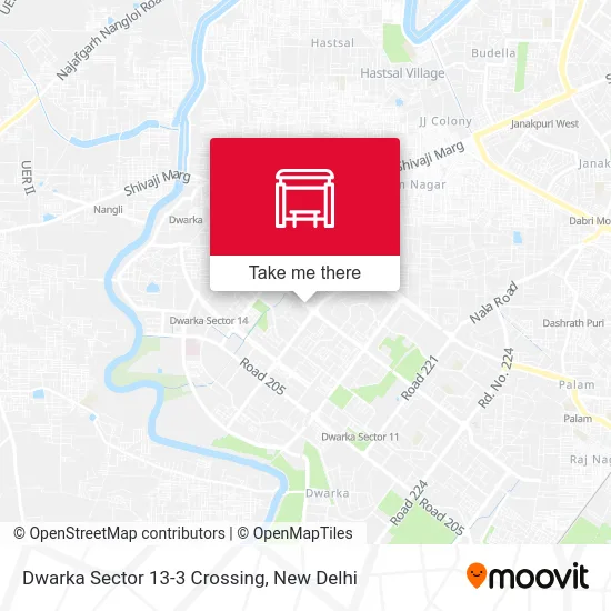 Dwarka Sector 13-3 Crossing map