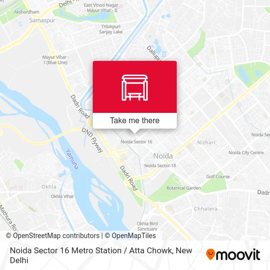 Noida Sector 16 Metro Station / Atta Chowk map