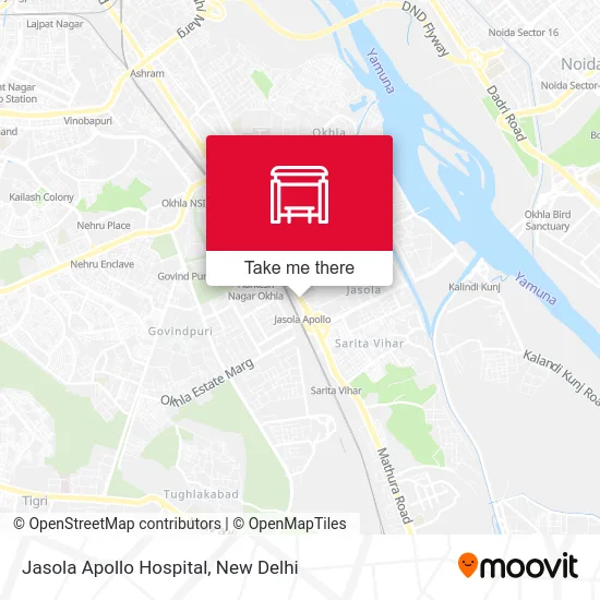 Jasola Apollo Hospital map