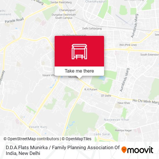D.D.A.Flats Munirka / Family Planning Association Of India map