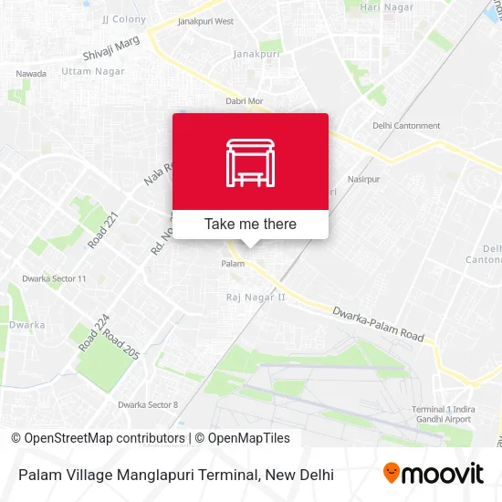 Palam Village Manglapuri Terminal map