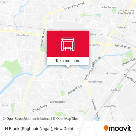 N Block (Raghubir Nagar) map