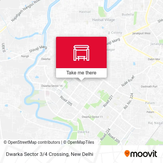Dwarka Sector 3/4 Crossing map