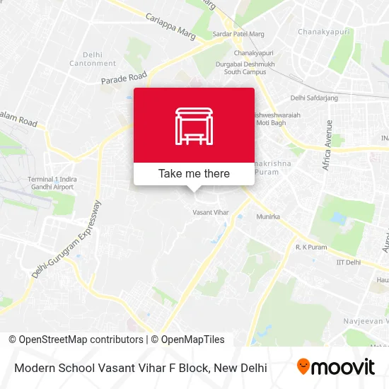 Modern School Vasant Vihar F Block map