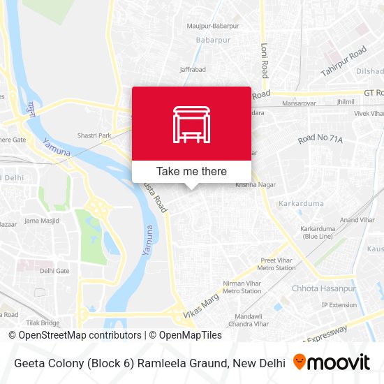 Geeta Colony (Block 6) Ramleela Graund map