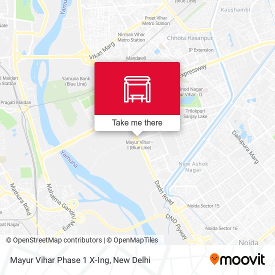 Mayur Vihar Phase 1 X-Ing map