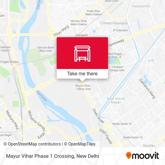 Mayur Vihar Phase 1 Crossing map