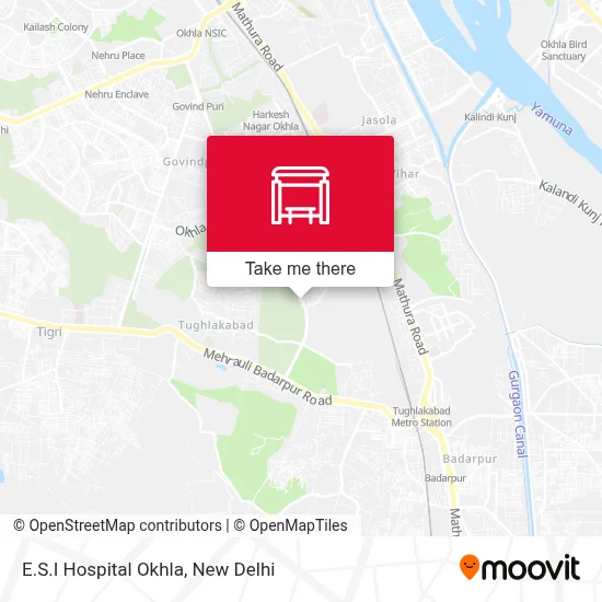 E.S.I Hospital Okhla map