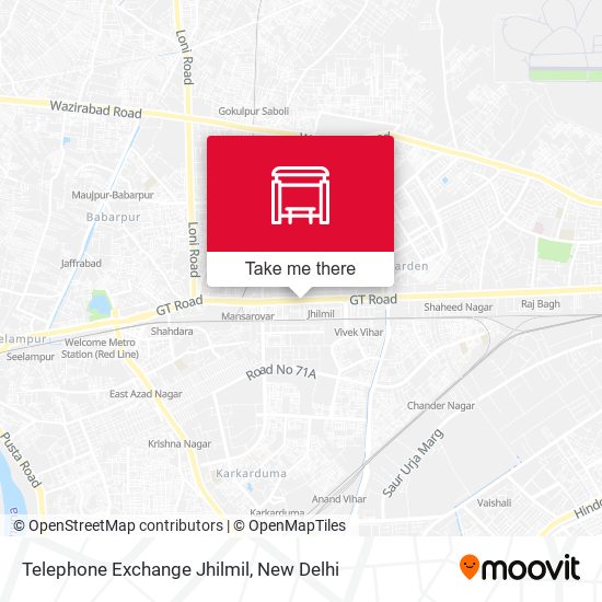 Telephone Exchange Jhilmil map