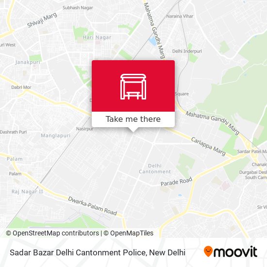 Sadar Bazar Delhi Cantonment Police map